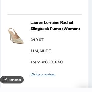 Lauren Lorraine Glitter Slingback Heels - Nude SIZE 11